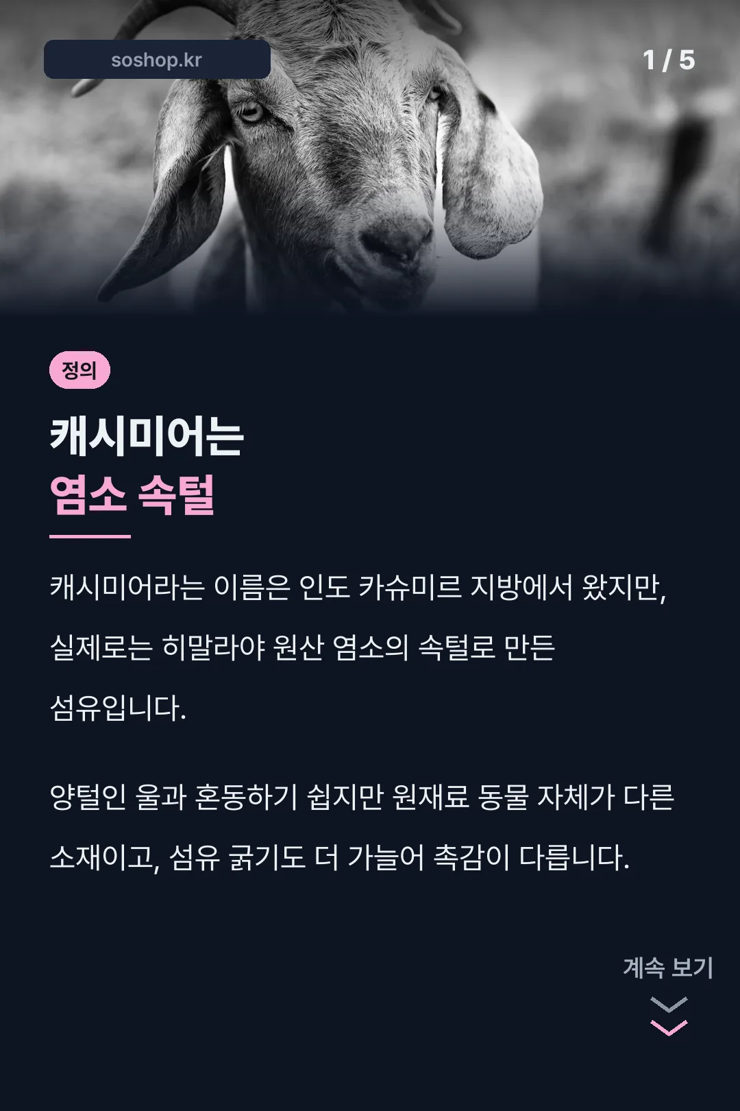 캐시미어는 염소 속털
