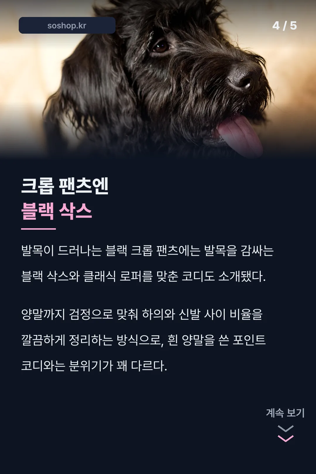 크롭 팬츠엔 블랙 삭스 기록