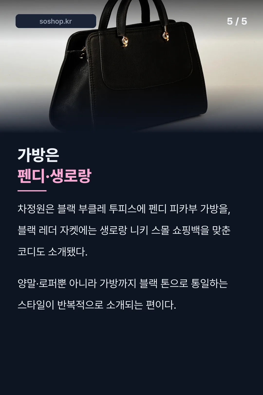 가방은 펜디·생로랑 기록